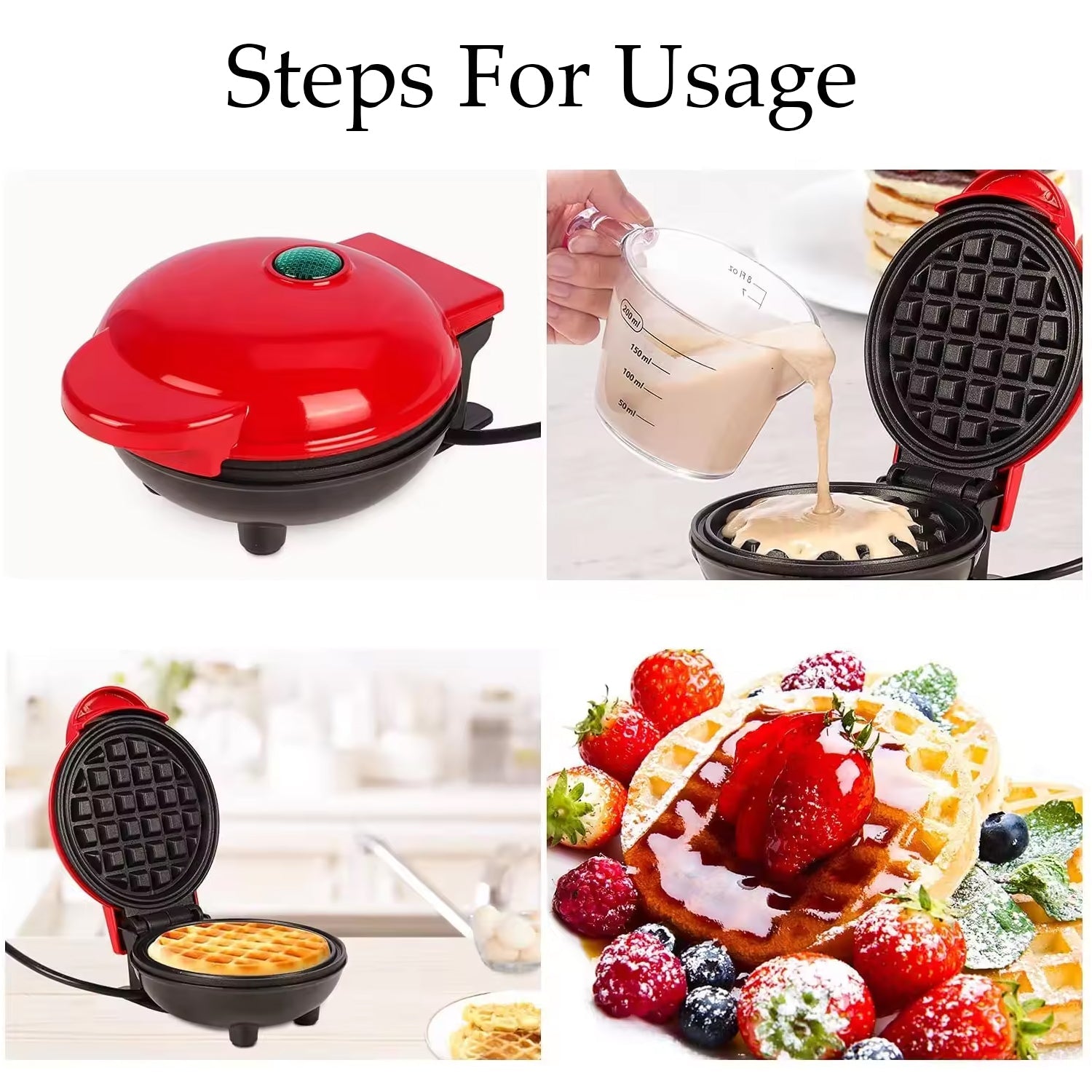 Mini Waffle Maker Machine Waffle Iron Home Appliances Kitchen Gift Easy To Clean, On-Stick Surfaces, Perfect Breakfast, Dessert, Sandwich, Pan Cakes, Paninis / Other Snacks Machine Mini Waffle Maker Machine Waffle Iron Home Appliances Kitchen Gift Easy To Clean, On-Stick Surfaces, Perfect Breakfast, Dessert, Sandwich, Pan Cakes, Paninis / Other Snacks Machine